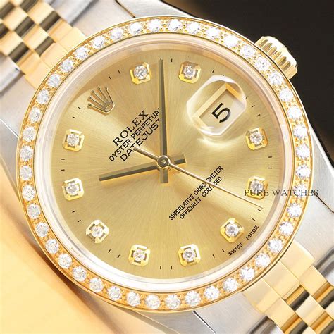 mens gold rolex datejust|Rolex Datejust 18k gold diamond.